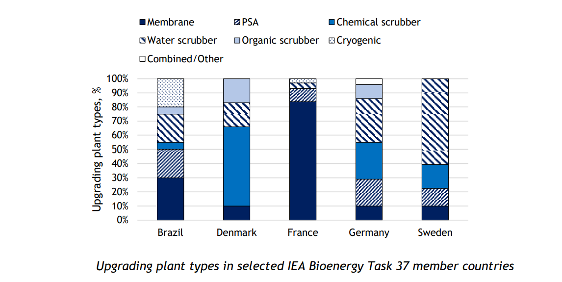 Типи установок збагачення у вибраних країнах-членах IEA Bioenergy Task 37