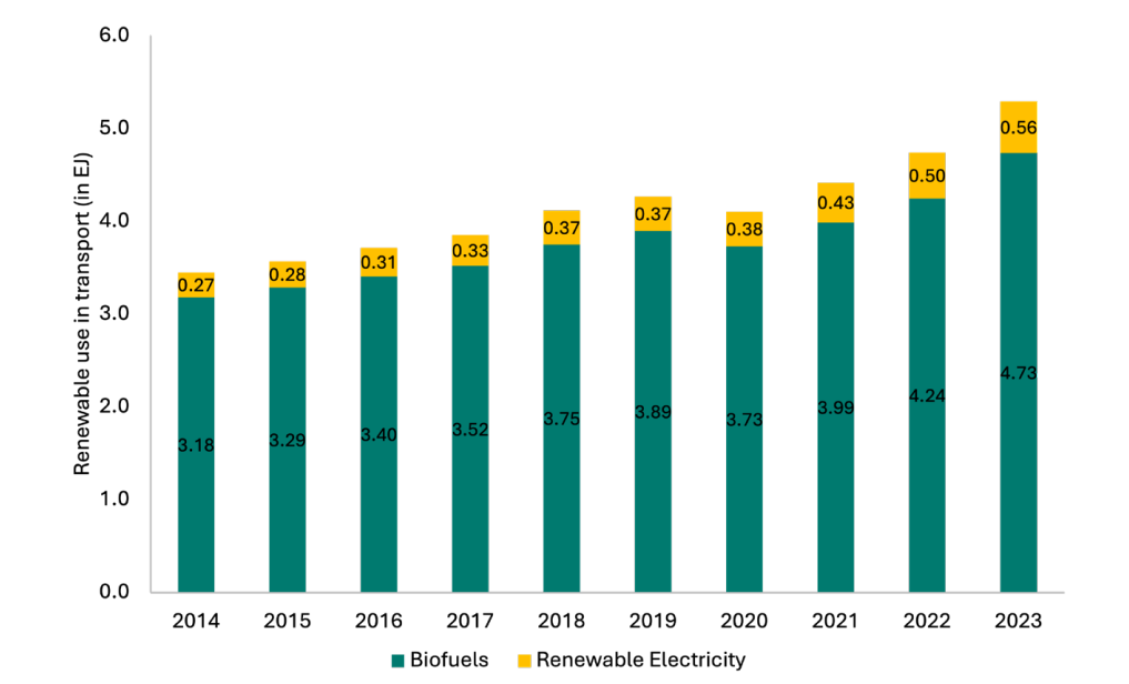 Renewable Energy Use in Transport. Source: IEA
